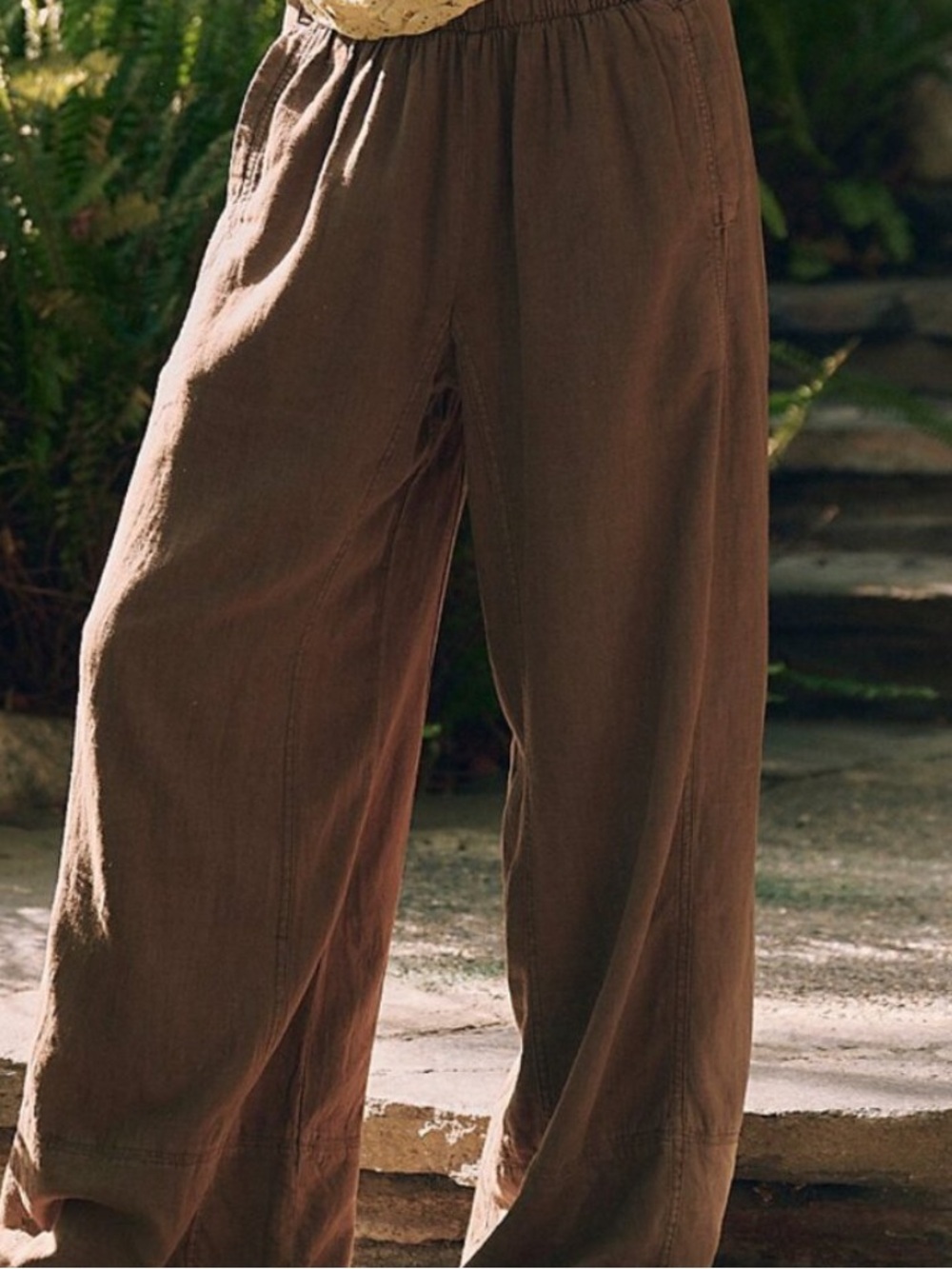 Free People Days End Linen Pull On Pants Large - Picture 8 of 9